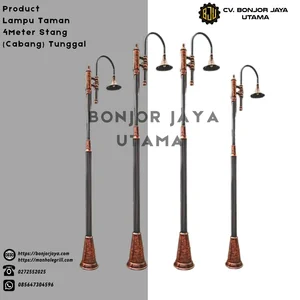Tiang Lampu Taman 4 Meter stang (cabang) Tunggal