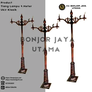 Tiang Lampu Hias uk 4 Meter ukiran KLASIK