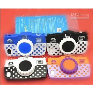 New Candies Slr Camera Case For Iphone 4S 4 (Blue White)