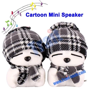 Speaker Usb Cartoon Double Mashimaro Mini-(White & Black)