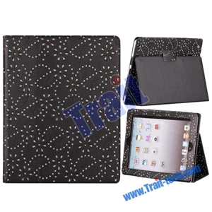 Fashion Glitter Flower Pattern Leather Smart Cover Case For The Ipad ( Aksesoris Handphone )