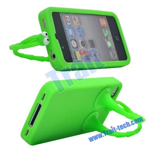 Case For Iphone 4 Silicone-4S-Green (Mobile Gear)
