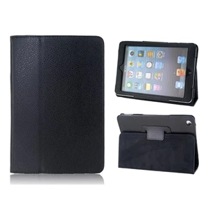 Case Cover For The New Ipad-Lichi Pattern Leather-Black (Mobile Gear)