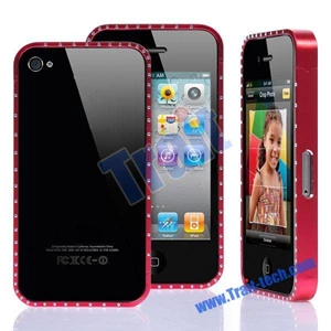 Case Diamond Bumper Cover For Iphone 4 4S Red ( Aksesoris Handphone )
