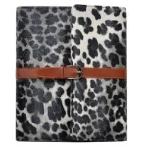 Foldable Leopard Strapped Buckle Leather Cover For Apple Ipad 2-Grey ( Aksesoris Handphone )