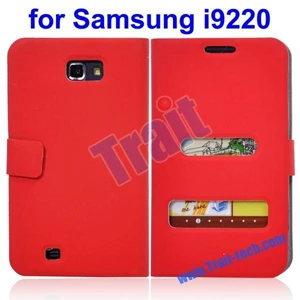 Fasion Fip Magnetic Closure Case Cover For Samsung Galaxy Note I9220-Red ( Aksesoris Handphone )