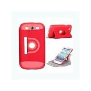 360 Degree Rotating fashion Leather Case Cover For Samsung Galaxy Red (Mobile Gear)