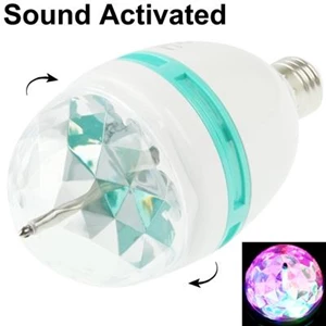 E27 3W Colorful Light Sound Activated Led Rotating Lamp Light Bulb Ac 85-260V ( Lampu Led )
