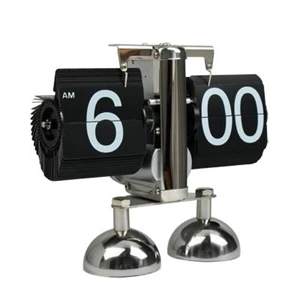 Balance The Shaped Metal Auto Flip Down Clock Desktop Clock With Decorative Double Stand (Wall Clock)