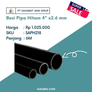 Pipa Besi Hitam 4" x2.6 mm