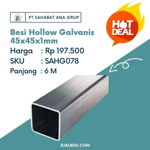 Besi Hollow Galvanis 45 x 45 x 1 mm 