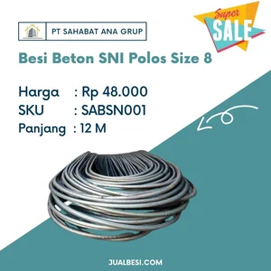 Besi Beton SNI Polos Size 8