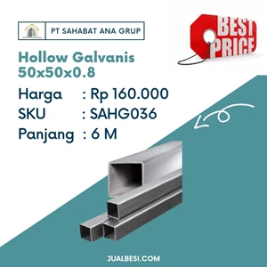 Besi Hollow Galvanis 50 x 50 x 0.8