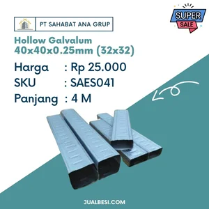 Atap Galvalum / Seng Hollow Galvalum 40x40x0.25mm (32x32)