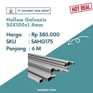 Besi Hollow Galvanis 50X100x1.4 mm