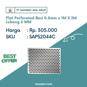 Plat Berlubang Besi 0.8mm x 1M X 2M Lubang 6 MM