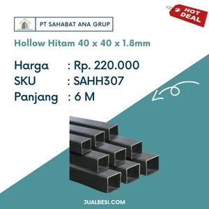 Besi Hollow Hitam 40 x 40 x 1.8mm