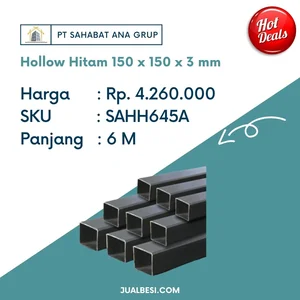 Besi Hollow Hitam 150 x 150 x 3 mm