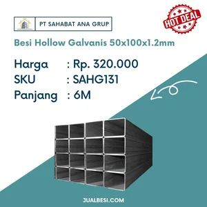 Besi Hollow Galvanis 50 x 100 x 1.2mm