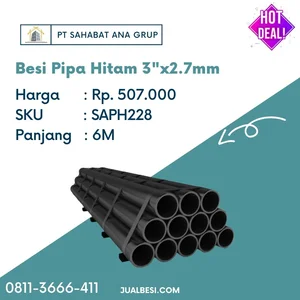 Besi Pipa Hitam 3" x 2.7mm