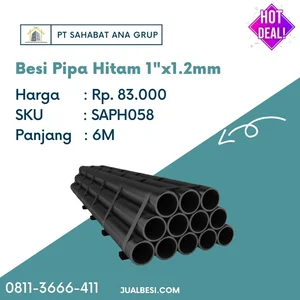 Besi Pipa Hitam 1" x 1.2mm