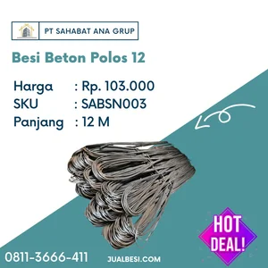 Besi Beton Polos 12mm Panjang 12Meter