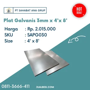 Plat Galvanis 3mm x 4'x 8'