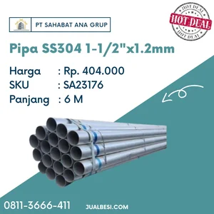 Pipa SS304 1-1/2" x 1.2 mm  