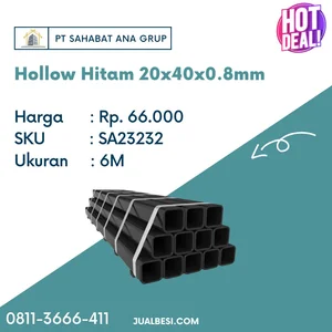 Besi Hollow Hitam 20x 40 x 0.8 mm