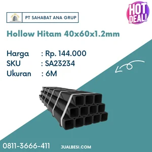 Besi Hollow Hitam 40x60 x 1.2 mm  