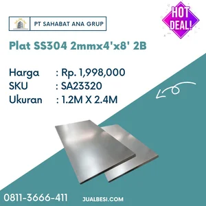 Plat Stainless SS304 2mmx4'x8' 2B