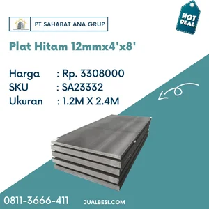Plat Besi / Plat Baja Hitam 12mmx4'x8'