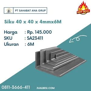 Besi Siku 40 x 40 x 4mmx6m