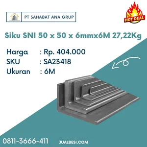 Besi Siku SNI 50 x 50 x 6mmx6M 27.22Kg