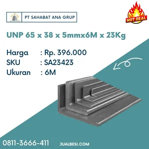 Besi Kanal UNP 65 x 38 x 5mmx6M