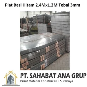 Plat Besi Hitam 2.4Mx1.2M Tebal 3mm