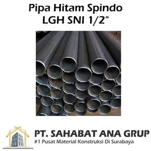 Pipa Besi Hitam Spindo LGH SNI 0.5 Inch