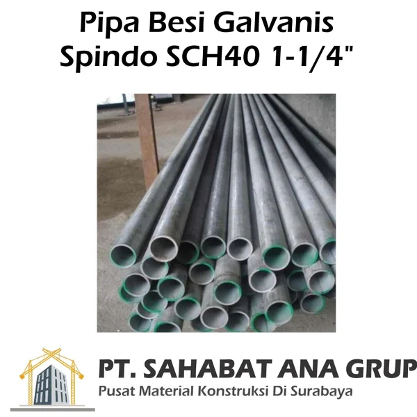 Pipa Galvanis Spindo SCH40 1-1/4"