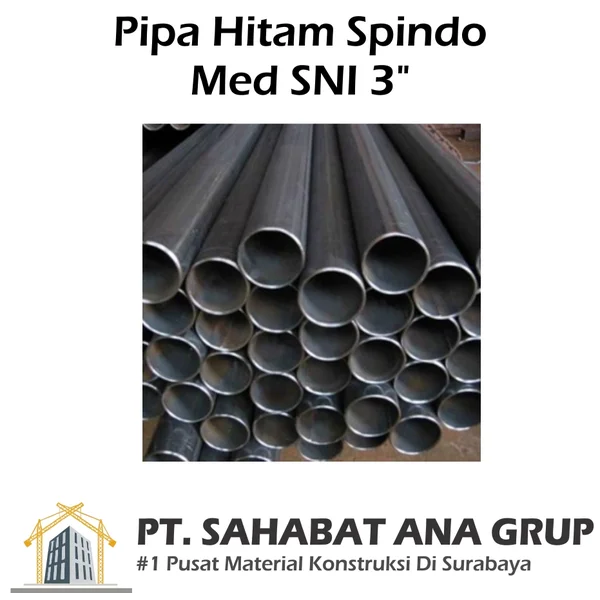 Pipa Besi Hitam Spindo Med SNI 3"