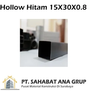 Besi Hollow Hitam 15x30x0.8
