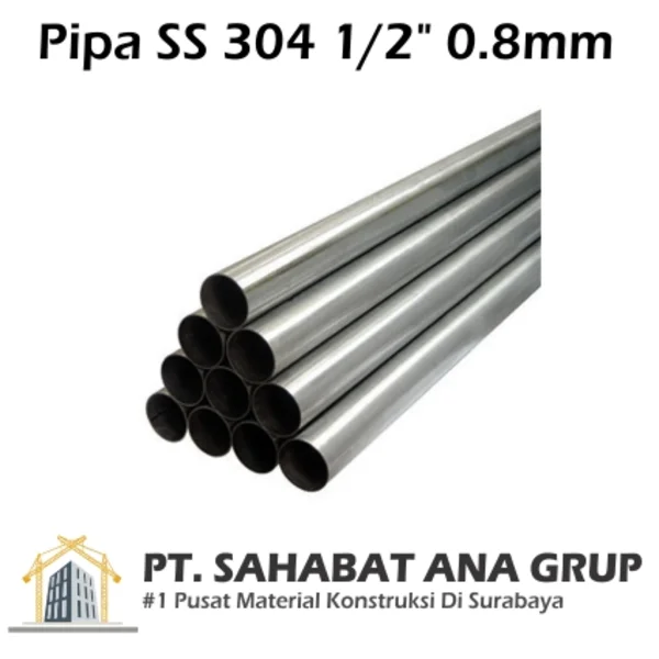 Pipa SS 304 0.5 Inch tbl 0.8mm