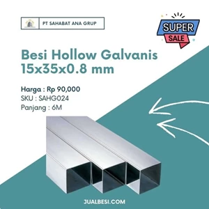Besi Hollow Galvanis 15x35x0.8 mm