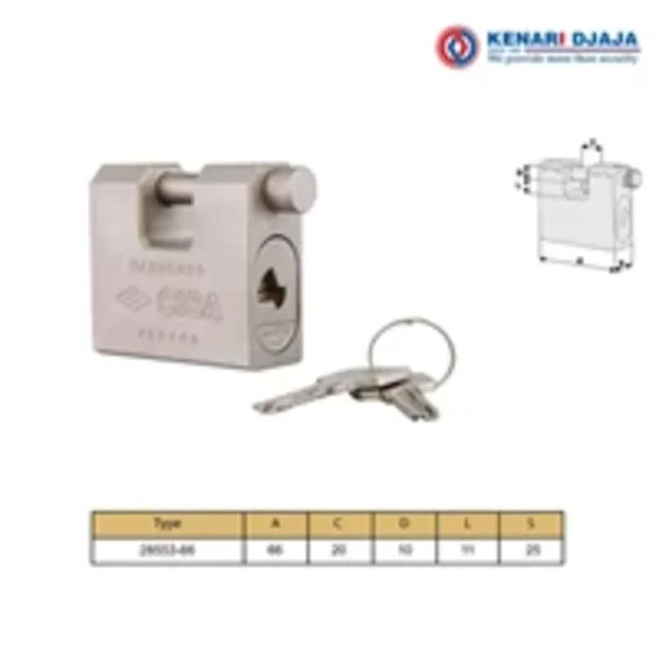 Gembok Cisa - Hardened Steel Padlock Cisa Astral 28553-66