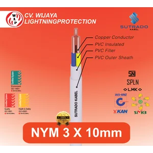 Kabel NYM 3 x 10mm Sutrado Kabel Listrik 300 / 500 V NYM (Cu / PVC / PVC)