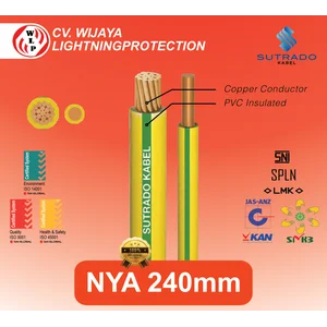 Kabel NYA 240mm Kuning Hijau - Sutrado Kabel Grounding 450/750 V. NYA (Cu/PVC)