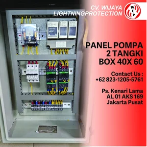 Panel Listrik Pompa Air 2 Tangki Otomatis Enclosure 40x60 cm - PANEL KONTROL POMPA TANGKI AIR Panel Pompa 2 Tangki Sistem DOL/Auto Manual