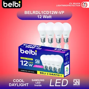 Paket 3+1 Lampu LED BelBi 12W A60 Putih 6500K Hemat Energi & Super Terang BelBi LED 12W A60 Putih 6500K Paket 3+1 Lampu Hemat Energi Lampu LED BelBi 12W A60 Putih Paket 3+1 Cool Dayligh