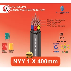 Kabel Power NYY 1 x 400 mm Sutrado Kabel Listrik NYY Tembaga Inti Tunggal Isolasi PVC Kabel Tahan Air kabel Outdoor