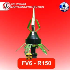 Penangkal Petir FLASH VECTRON FV6-150 Original Indonesia Head Terminal Elelctrostatic Radius 150 Meter