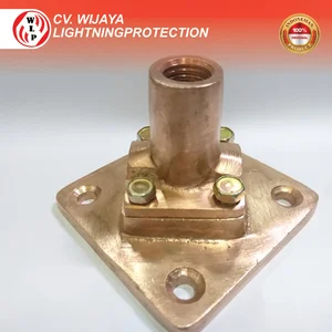Base Plate Dudukan Splitzen 5/8 Inch untuk Penangkal Petir Dudukan Tombak Splitzen Anti Petir Base Plate Penangkal Petir untuk Instalasi Lightning Protection